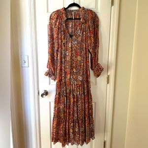 FREE PEOPLE Feeling Groovy Size Small maxi dress. Includes a slip. Worn once!